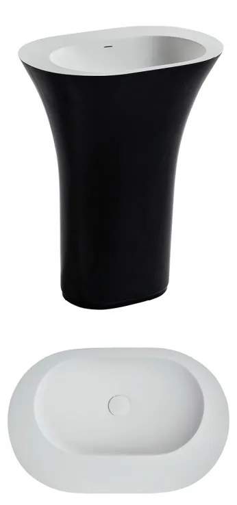 Black Exterior Quartz RD003 Black exterior with white basin